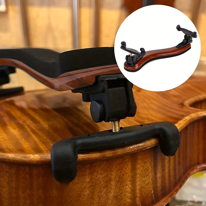 Maple wood violin shoulder rest with comfort padding - adjustable and durable for students and professionals. Can be finely adjusted.