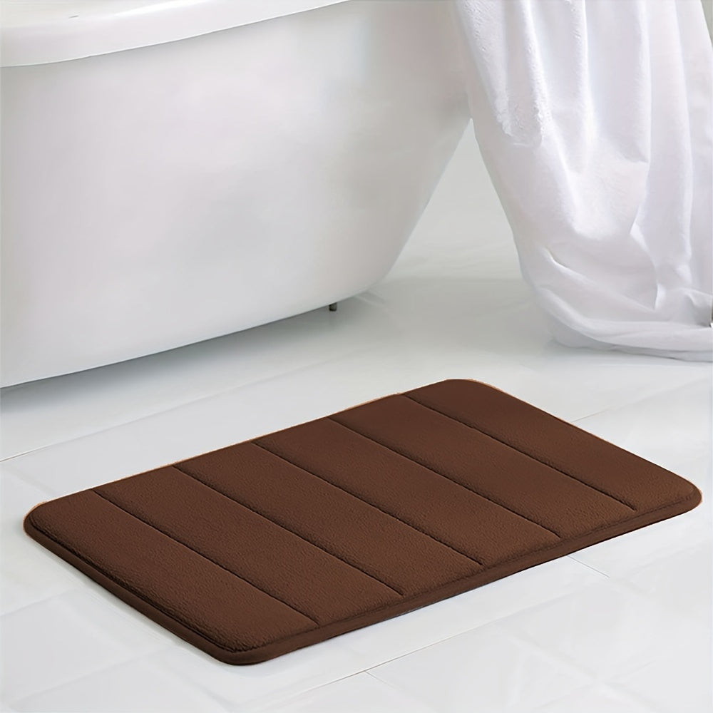 1 piece of Memory Foam Bath Mat designed for the bathroom, featuring a non-slip surface and thickened soft material that quickly absorbs water and dries fast. This machine-washable mat can also be used as a shower mat, living room or bedroom entrance