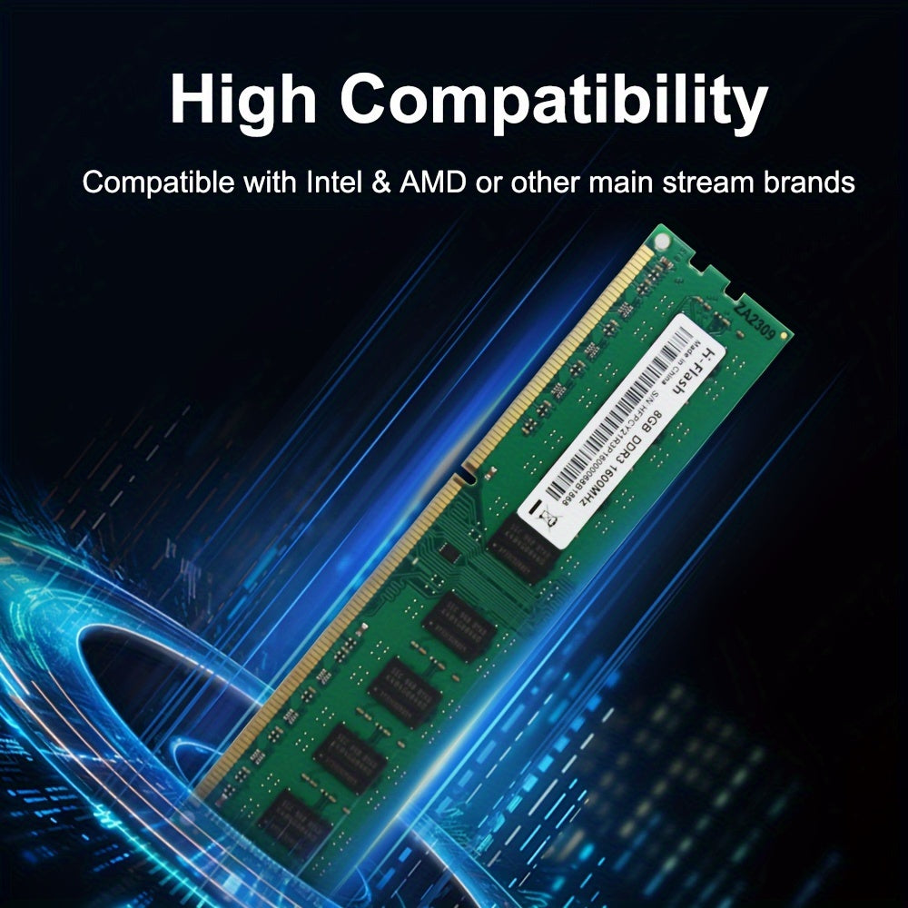 Upgrade your desktop PC with a 8GB high-speed DDR3 1600MHz memory stick for fast data transfer and enhanced performance on most motherboards.