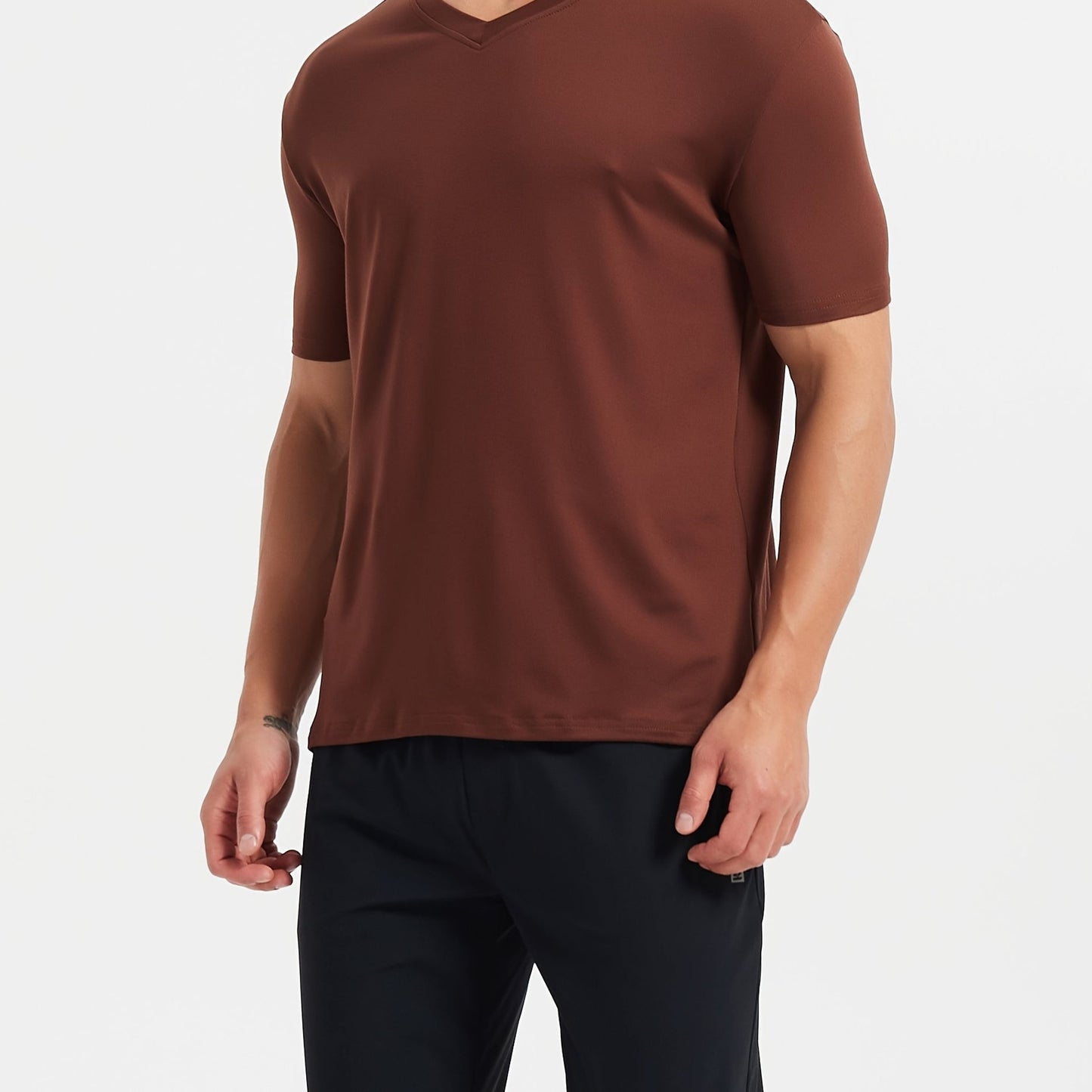 White V-neck t-shirt for men.