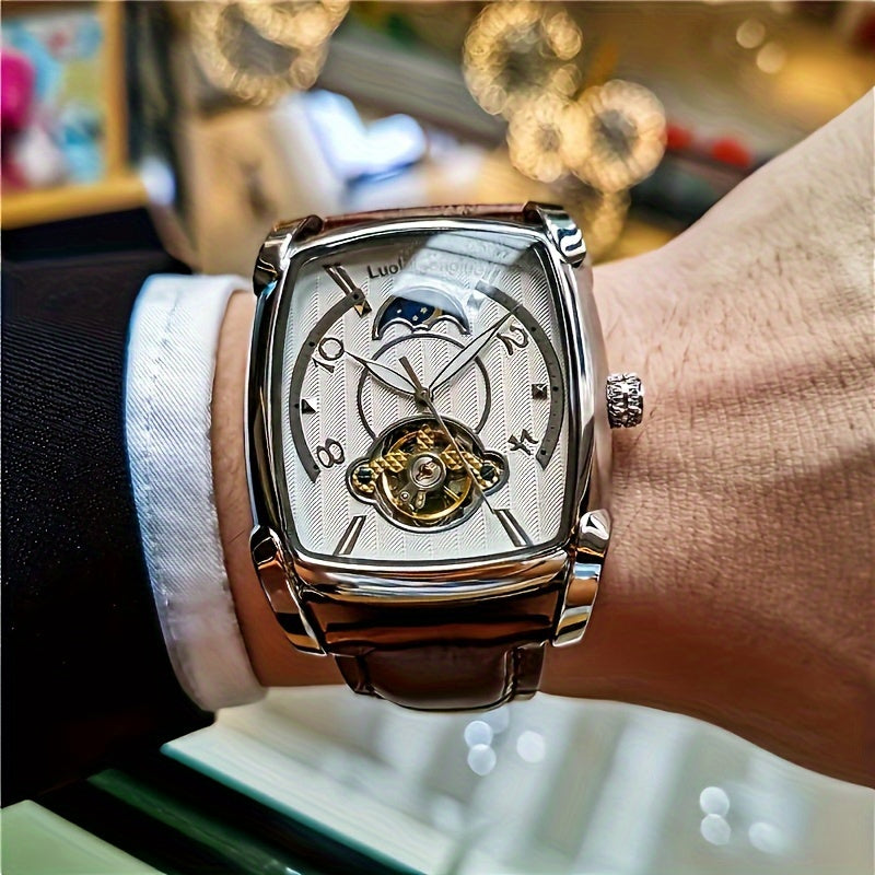 High-value luxury tourbillon mechanical watch for men, suitable for business, fashion, sports, and daily wear. Perfect birthday gift.