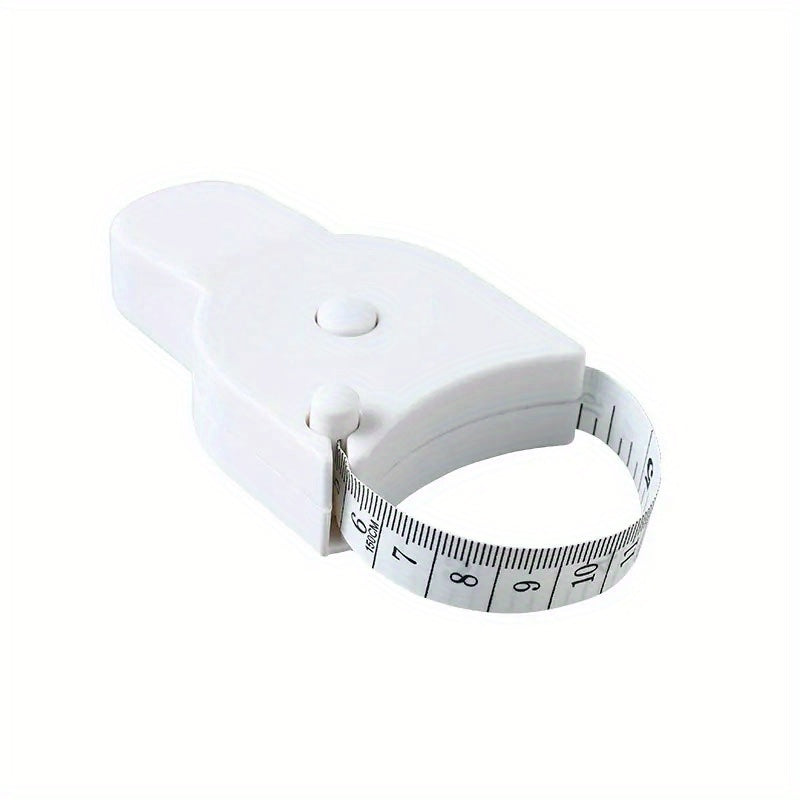 White Automatic Retractable Body Measuring Tape, 60 Inch (150cm), PVC Blade, Positive Lock, for Sewing, Knitting Supplies, Fitness & Crafts.