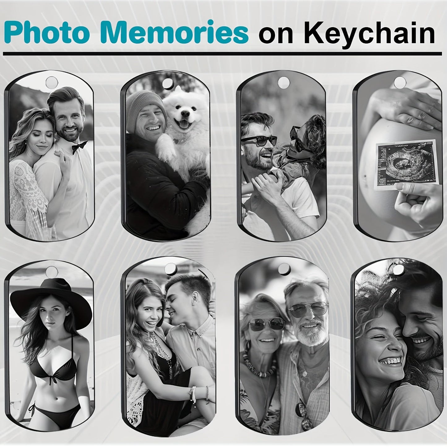 Highest quality Stainless Steel Keychain with Custom Engraving - Unique Dog Tag Design featuring Personalized Photo & Text - Stylish, Long-lasting Black Alloy Accessory that is Water-Resistant - Ideal Gift for Men, Boyfriends, Family & Friends