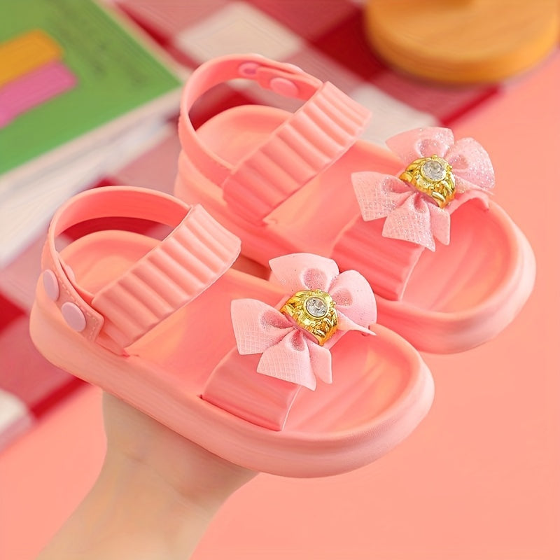 Stylish bowknot sandals for girls, perfect for indoor and outdoor wear.