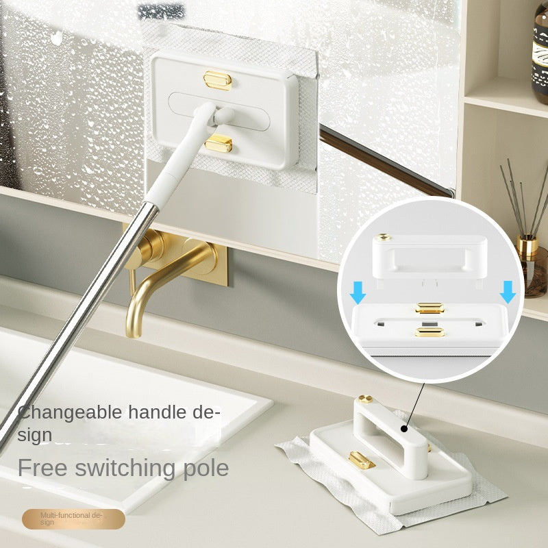 One piece Hand Wash Free Disposable Static Mop, Handheld Dual Use Automatic Clamp Lazy Desktop Cleaner Glass Wiper for Multiple Rooms