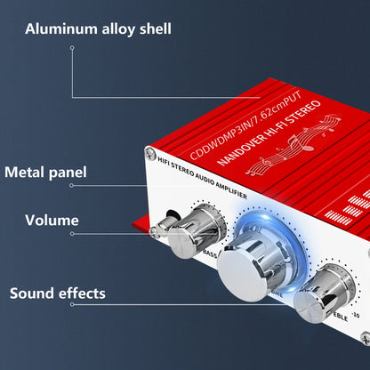 400W Mini Amplifier - HiFi Stereo Sound, Dual Channel, RCA Inputs for Home Theater, Car, PC, TV & Phone - USB Powered (Adapter Not Included)