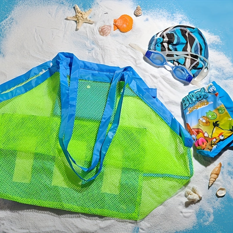 Oversized Mesh Beach Tote - Made with Sturdy Oxford Fabric, Resistant to Sand & Quick-Drying, Ideal for Toys, Towels, and Groceries | Great for Swimming, Camping, and Hiking