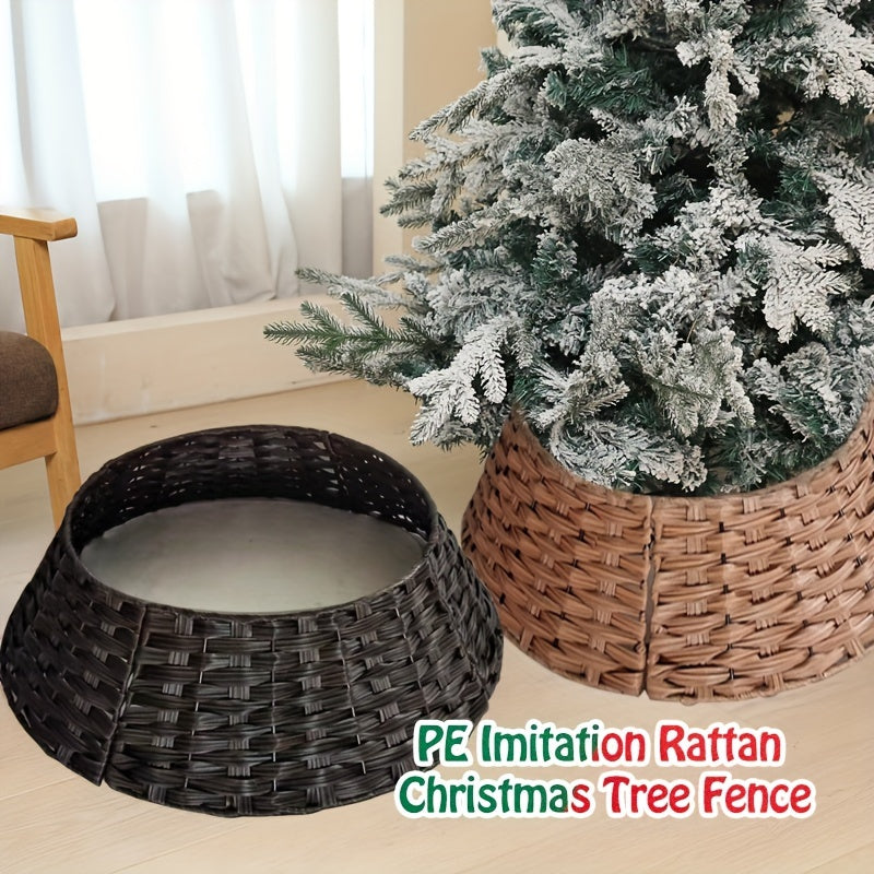 PE Christmas tree fence, skirt, decor, stand - durable and easy to clean for the holiday season.