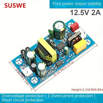 High-power switching power supply module with AC220V input and DC5V12V output options, with built-in boards available in various current capacities.