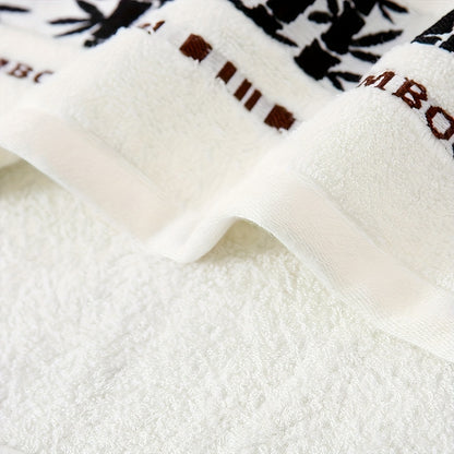 5-piece set of self-flying bamboo fiber towels with embroidered hand towels. Absorbent and quick-drying, ideal for home bathrooms. Skin-friendly and soft, measuring 35*75cm.