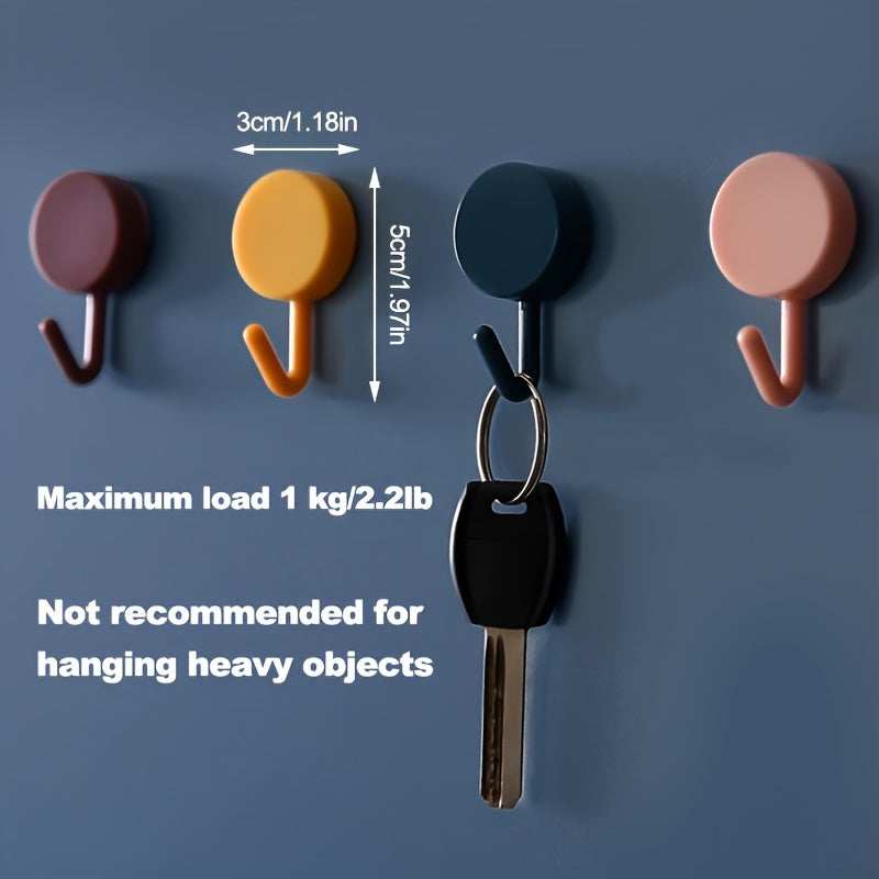 10 adhesive hooks for keys, coats, towels, and decor.