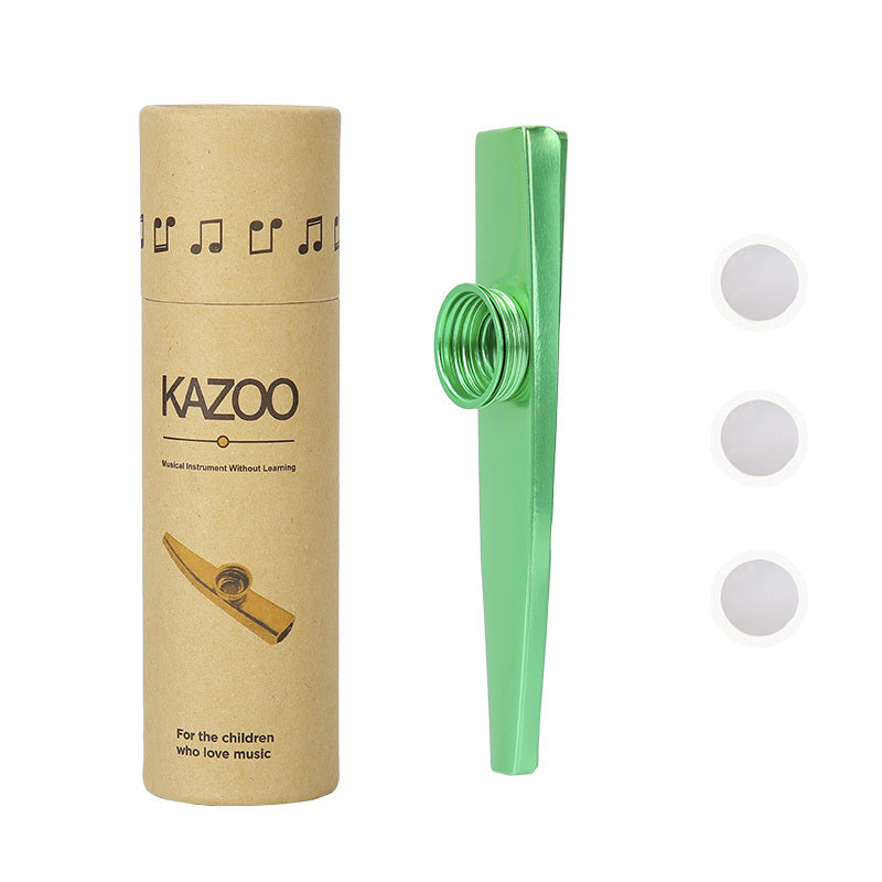 High-quality metal kazoo with flute tube, three flute membranes, and lightweight aluminum alloy construction. Portable and easy to use, suitable for both beginners and experienced