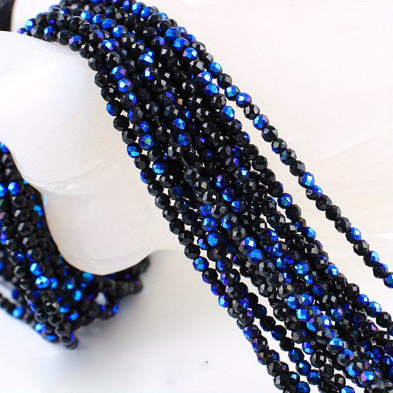 Set of 950/620 pieces of 2mm and 3mm Loose Spacer Faceted Faux Crystal Glass Beads for Making Bracelets and Jewelry