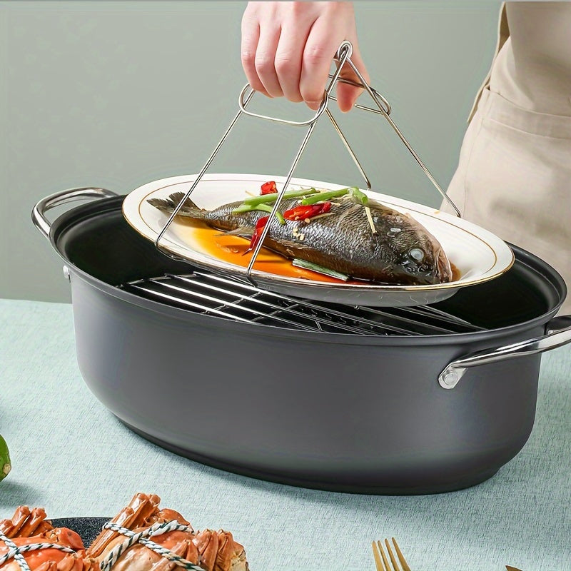 Multipurpose Large Steamer Pot with Non-Stick Coating - Ideal for Cooking Seafood, Fish & More - Works with Gas & Induction Stoves, Grill, and in Home Kitchens