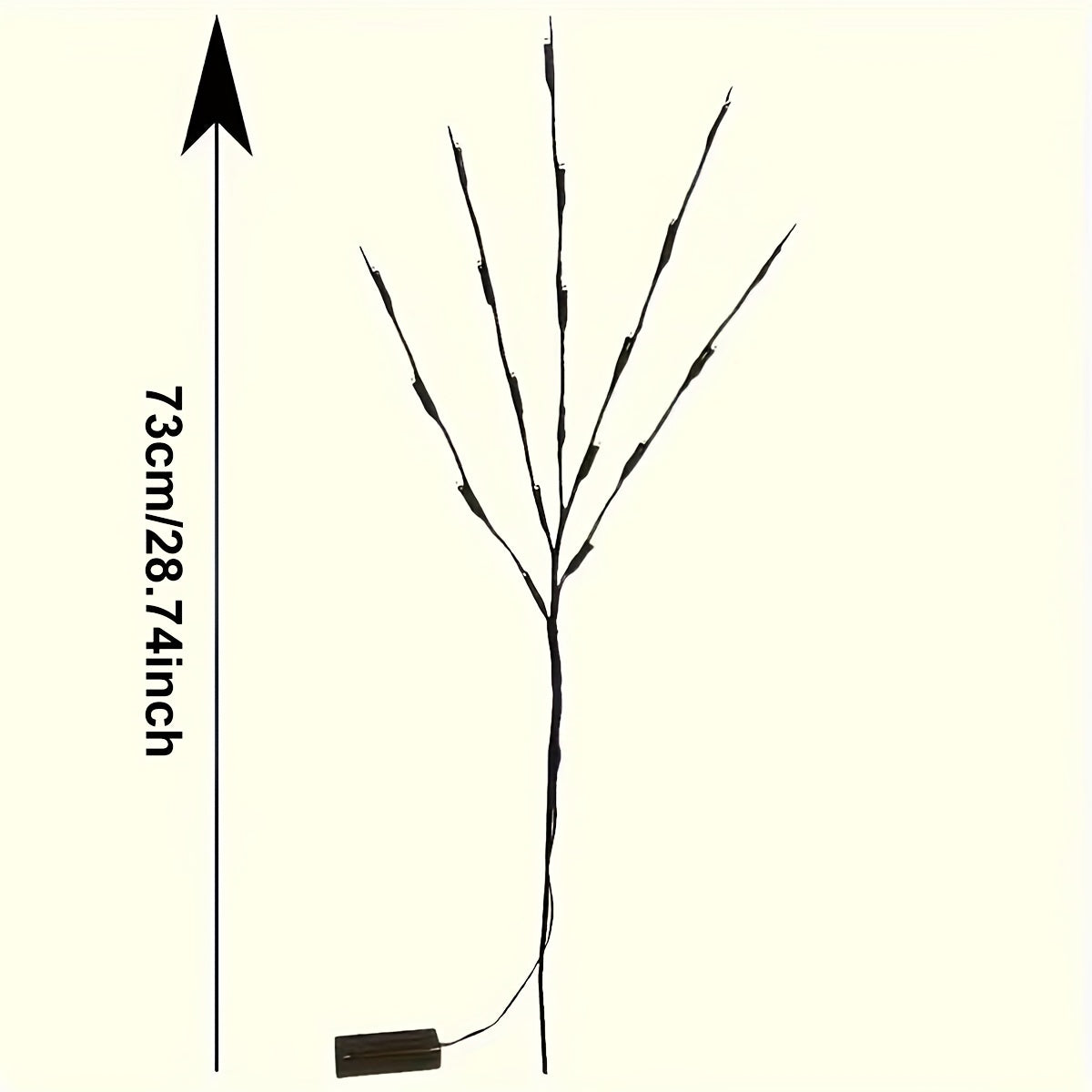 1 branch light with 20 LEDs for indoor decoration at weddings, birthdays, and Christmas. Branch design. Requires 2 AA batteries (not included).