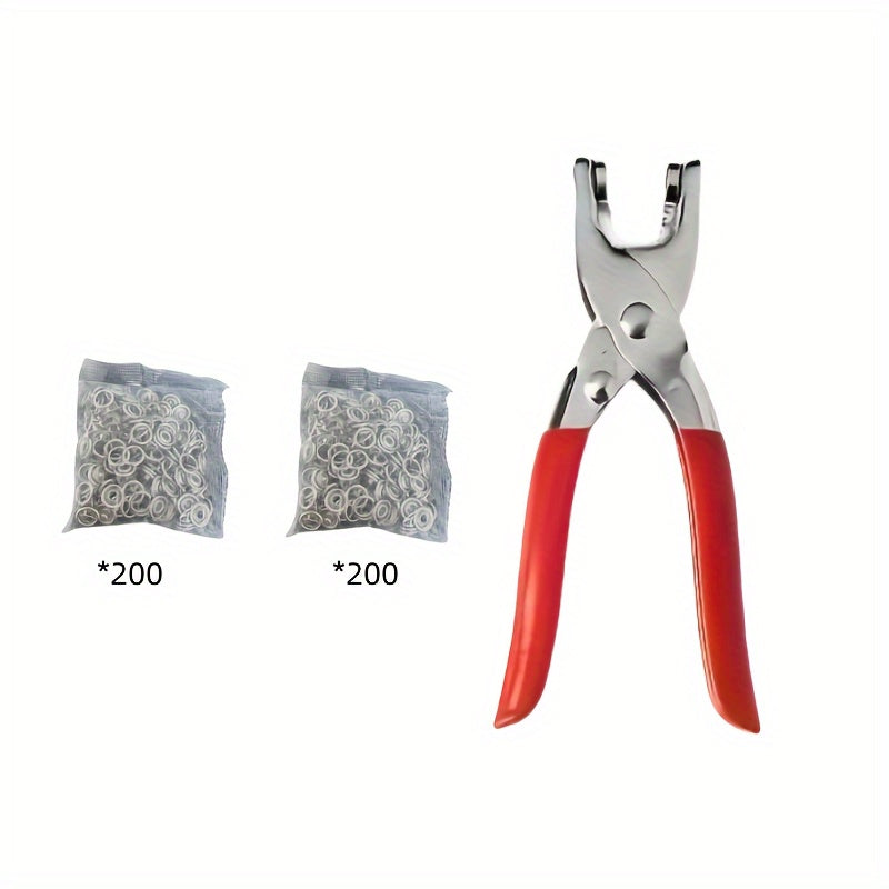 1 set includes 200 or 400 silver gray press buttons and pliers for DIY handicrafts, leather, and clothing - durable sewing accessories.