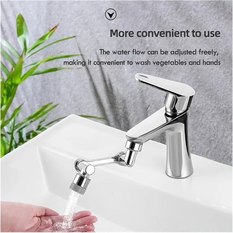 Adjustable water flow faucet aerator with rotating, two spray modes for kitchen and bathroom.