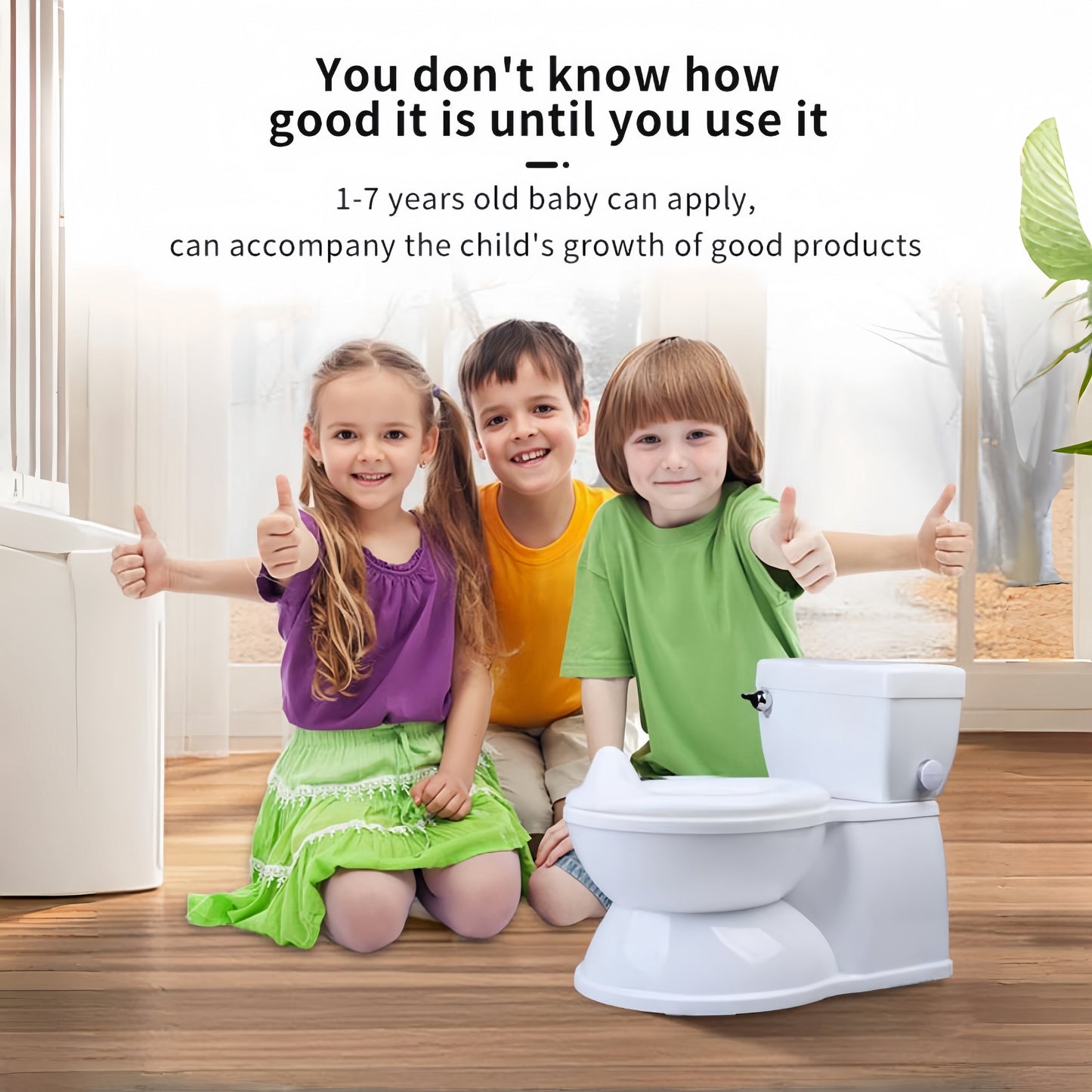 My Size Potty Training Toilet for Kids - Features Flush Sound and Realistic Design to Help Toddlers Gain Independence in the Bathroom - Easy to Clean Plastic Potty Suitable for Ages 0-8 Years.