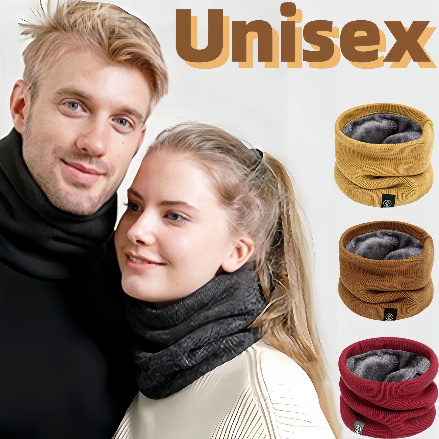 Stay cozy and stylish with the WELLBORN COCO Fleece-Lined Neck Warmer. This soft, windproof, and warm knit scarf is perfect for both men and women. The double layer design provides extra warmth during the winter months, while the solid colors make it