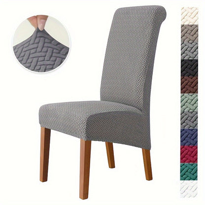 Jacquard high back dining chair slipcovers in sets of 2 or 4 for home or office use.