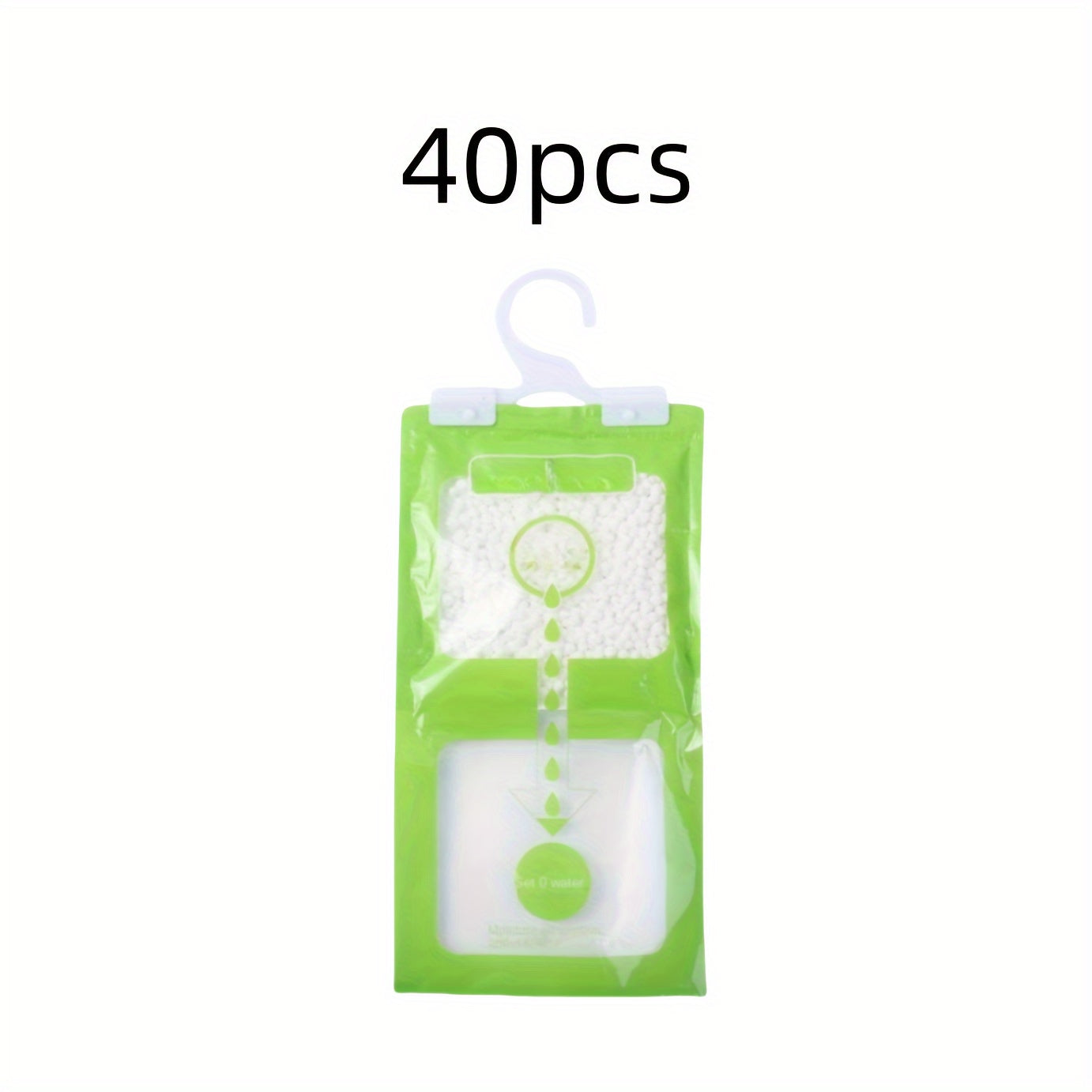 Set of 20/30/40 dehumidifying bags for absorbing moisture and drying in indoor wardrobes. Can be hung to keep dormitories and households moisture-proof.