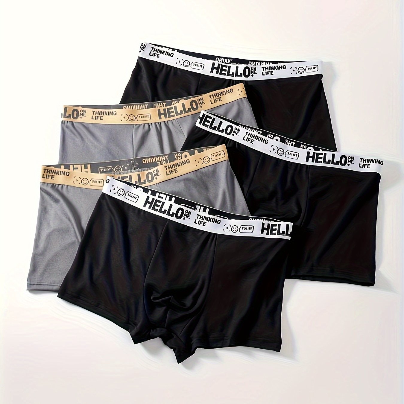 Men's boxer briefs in mixed colors, breathable and comfy for daily wear.