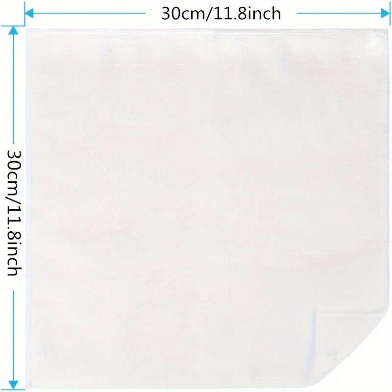 White Ultra-Soft Microfiber Cleaning Cloths, Set of 50, 29.97cm x 29.97cm, Highly Absorbent and Lint-Free for Kitchen, Bathroom, Glass, and More