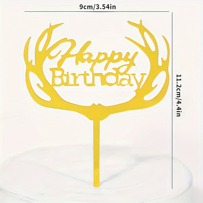 10 Happy Birthday Acrylic Cake Toppers - Great for Party Decor, No Batteries Needed, LATTBY