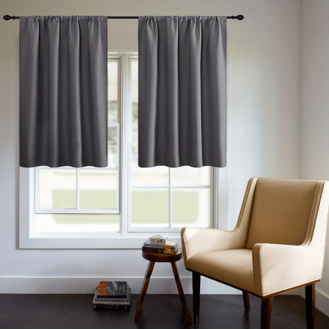 One Blackout Curtain (1 Panel) - Thick Rod Pocket Curtain for Heat Insulation and Light Blocking in Bedroom, 200g;