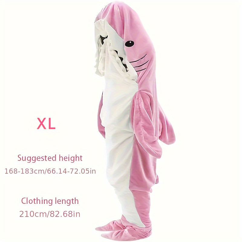 The Shark Wearable Blanket Hoodie is perfect for adults who love cute animal themes. Made with soft and cozy polyester knit, this portable blanket comes with a convenient hood for extra warmth. It is machine washable for easy care and can be worn as a