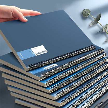 4 A5 Spiral Notebooks in Gradient Blue, 320 Pages Each - Ideal for Daily Office Use