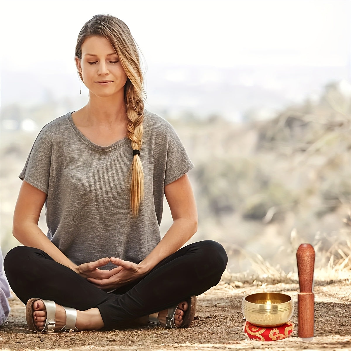 8.0 cm Handcrafted Tibetan Singing Bowl Set for Yoga, Sound Healing, Chakra Balancing, and Mindfulness Practice - Includes Mallet for Easy Playing