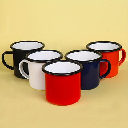 Enamel cup for coffee shop, restaurant, camping, travel, or barbecue, 11oz.