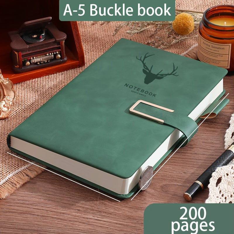 U-Shaped Buckle Notebook with Pen Holder - Soft cover, Magnetic Closure, Ideal for Business, Home, and School Use.