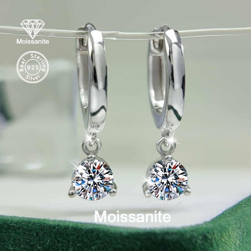 Luxurious and versatile, these 925 Silver earrings feature 1 Carat White Moissanite stones, making them the perfect gift for birthdays, Valentine's Day, Christmas, Halloween, Thanksgiving, New Year, or any special occasion. They are also great for daily