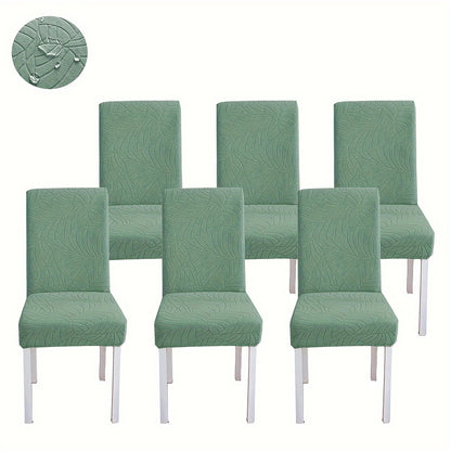 4/6pcs Anti-Splash Leaf Textured Chair Covers, Detachable, Washable, Pet-Friendly, Suitable for Home Decor.