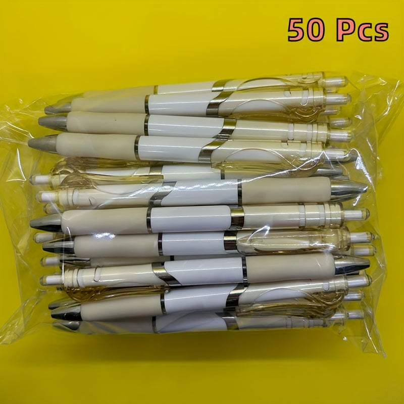 Retractable medium point plastic pen for school, office, home, writing, business notes, memos, drawing, and sketching