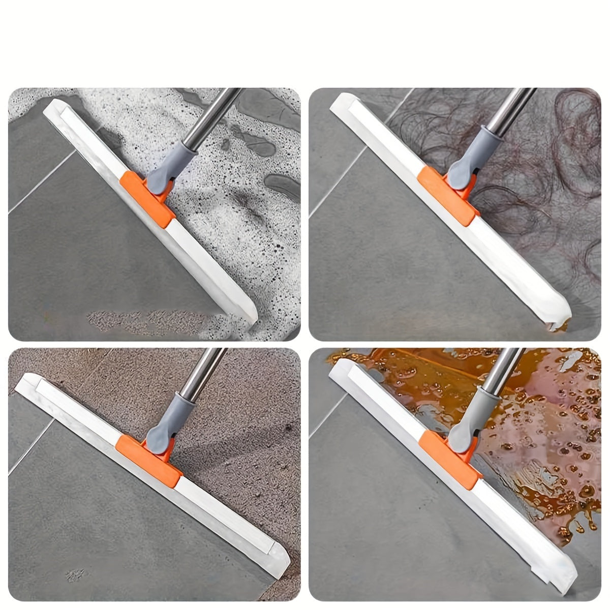 Essential for any home, the Multi-Use Silicone Squeegee Broom is ideal for removing pet hair and scraping floors. It is extendable and thickened, making it perfect for use in both bathrooms and kitchens.