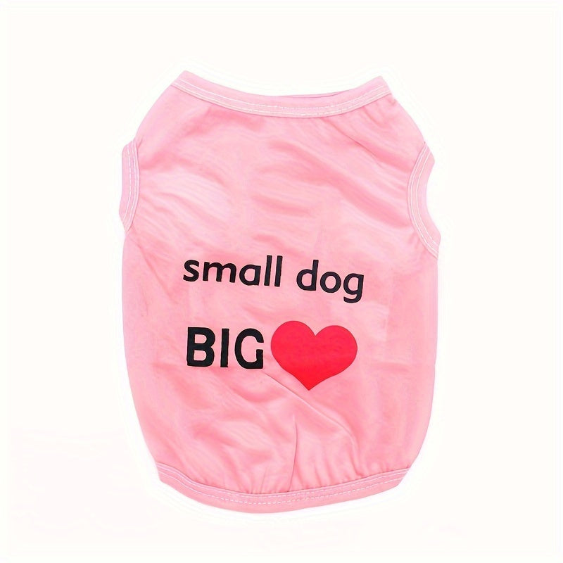 Pet clothing: pullover dog vest with letter and heart pattern, ideal for extra small/small dogs.