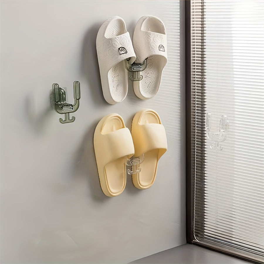 Innovative Wall-Mounted Organizer for Slippers and Towels - Easy Installation, Space-Saving Design, Versatile Bathroom Storage Solution for Home and Hotel, Durable Plastic Material