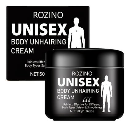 ROZINO Unisex Body Hair Removal Cream, 50g - Hypoallergenic, Painless, Quick-Acting, Gentle on Skin, Suitable for Various Areas - Normal Skin Type