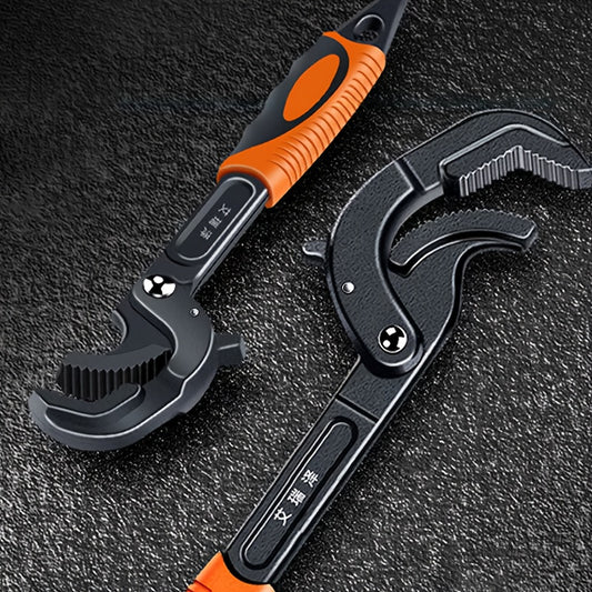 AIRAJ Multifunctional Pipe Pliers with Large Open Adjustable Wrench and Automatic Lock for DIY Maintenance.