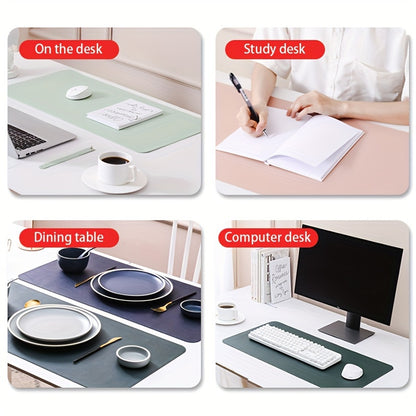 Long-lasting faux leather mouse pad that is water-resistant, anti-fouling, multi-functional, and non-slip for office, laptop, and gaming use.