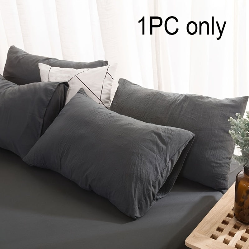 One piece set of 100% Brushed Pillowcases (Without Pillow Core) that are ultra soft and cozy, while also being wrinkle, fade, and stain resistant. Features envelope closure for easy use on bed pillow cases.