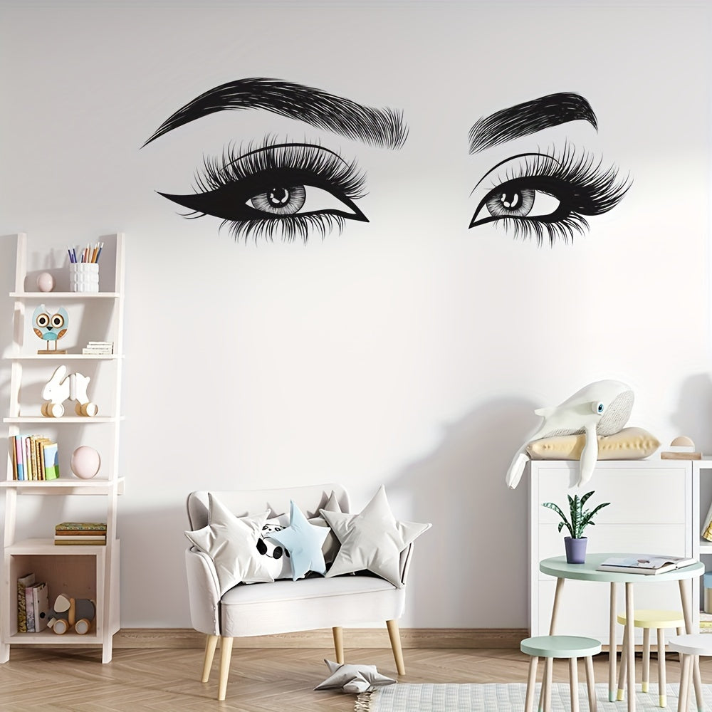 Creative wall sticker with beautiful eyelash pattern, perfect for decorating bedrooms, entryways, living rooms, porches, and more.