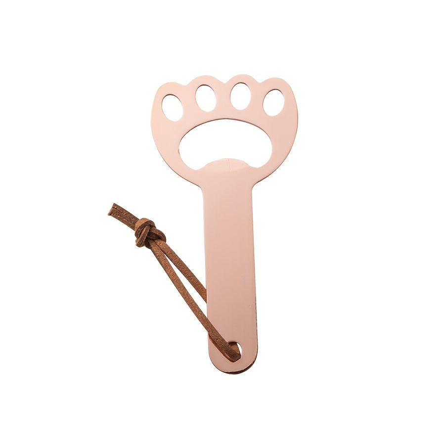 1pc Cat claw beer opener with wooden handle, stainless steel.