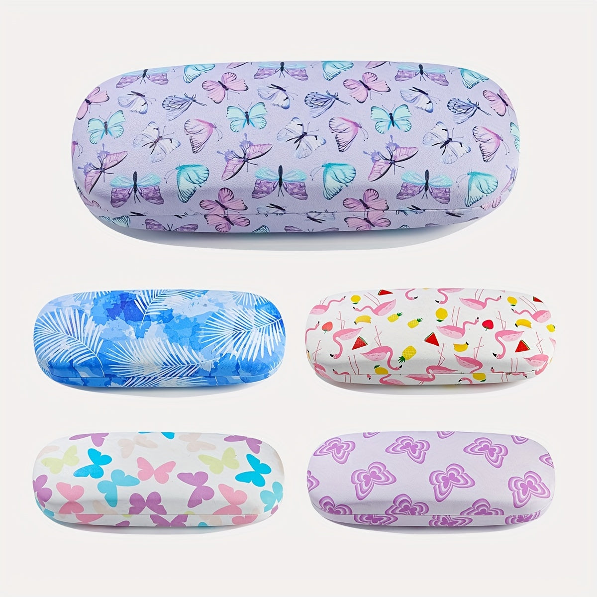 Ladies Storage Glasses Case with a trendy printed butterfly design.