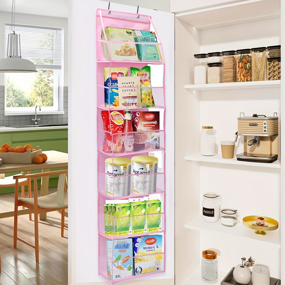 Multi-functional Over-the-Door Storage with 6 Spacious Pockets - Ideal for Storing Stuffed Animals, Clothing, Toys & Diapers in Nursery, Bedroom, or Bathroom.