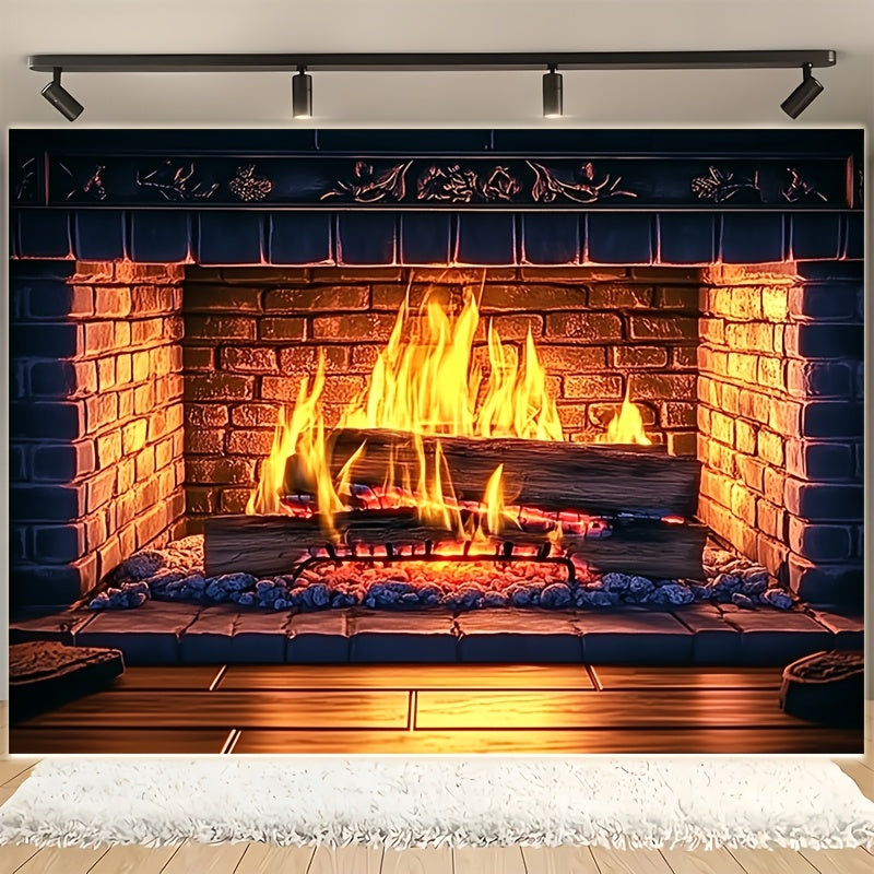 Get ready to cozy up with our 1-piece Giant 3D Fireplace Backdrop featuring a charming red brick design and realistic flames. Made from durable polyester, this backdrop requires no power to create a warm and inviting atmosphere. Available in three sizes