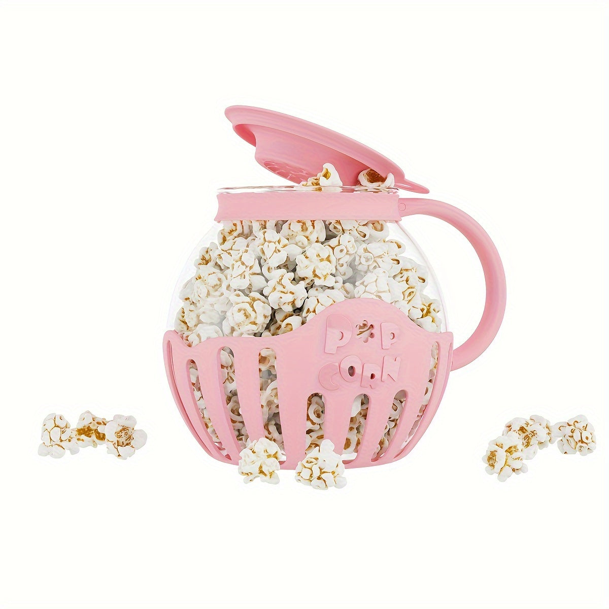 The Micro-Pop Microwave Popcorn Popper holds 2.25 quarts and is made of durable borosilicate glass, perfect for making hot air popcorn in the microwave.